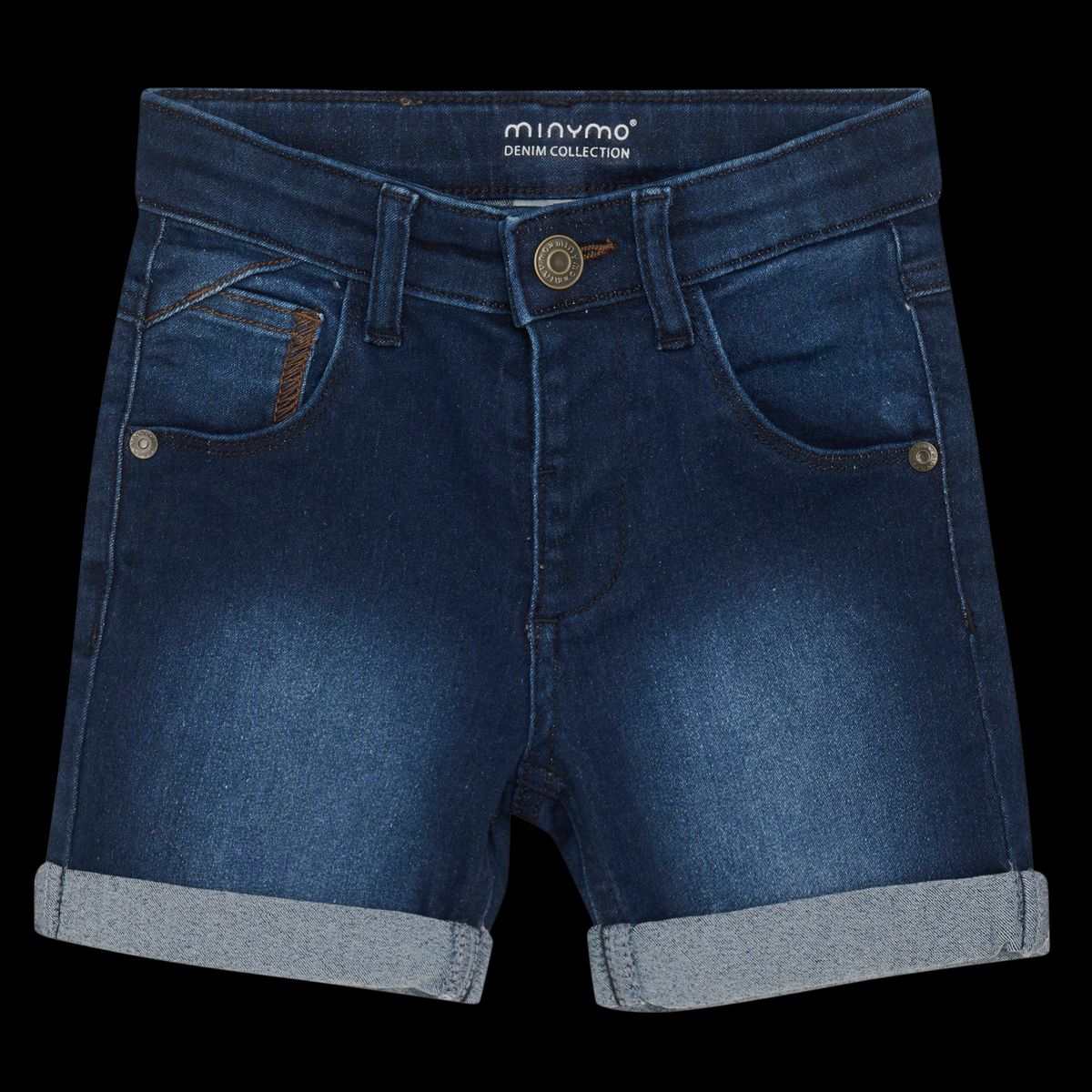 Minymo Børne Shorts i økologisk bomuld - Dark Blue Denim - 128