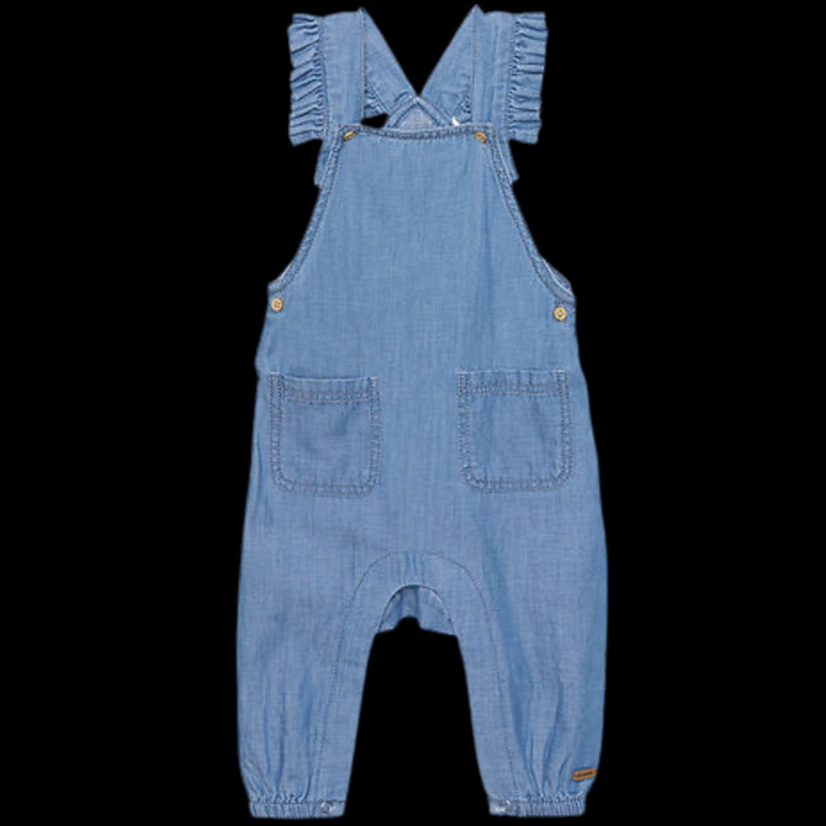 Minymo Overalls med flæser - Denim - Gray Mist - 80