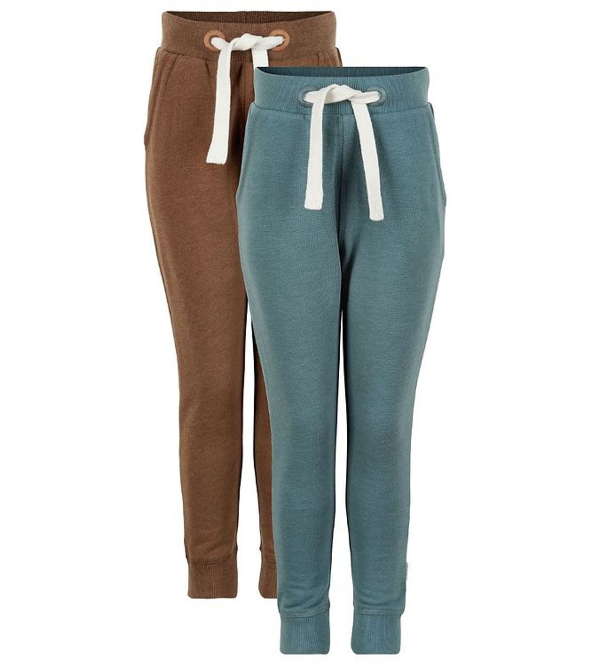 Minymo Sweatpants - 2-pak - Toffee/Aquagrøn