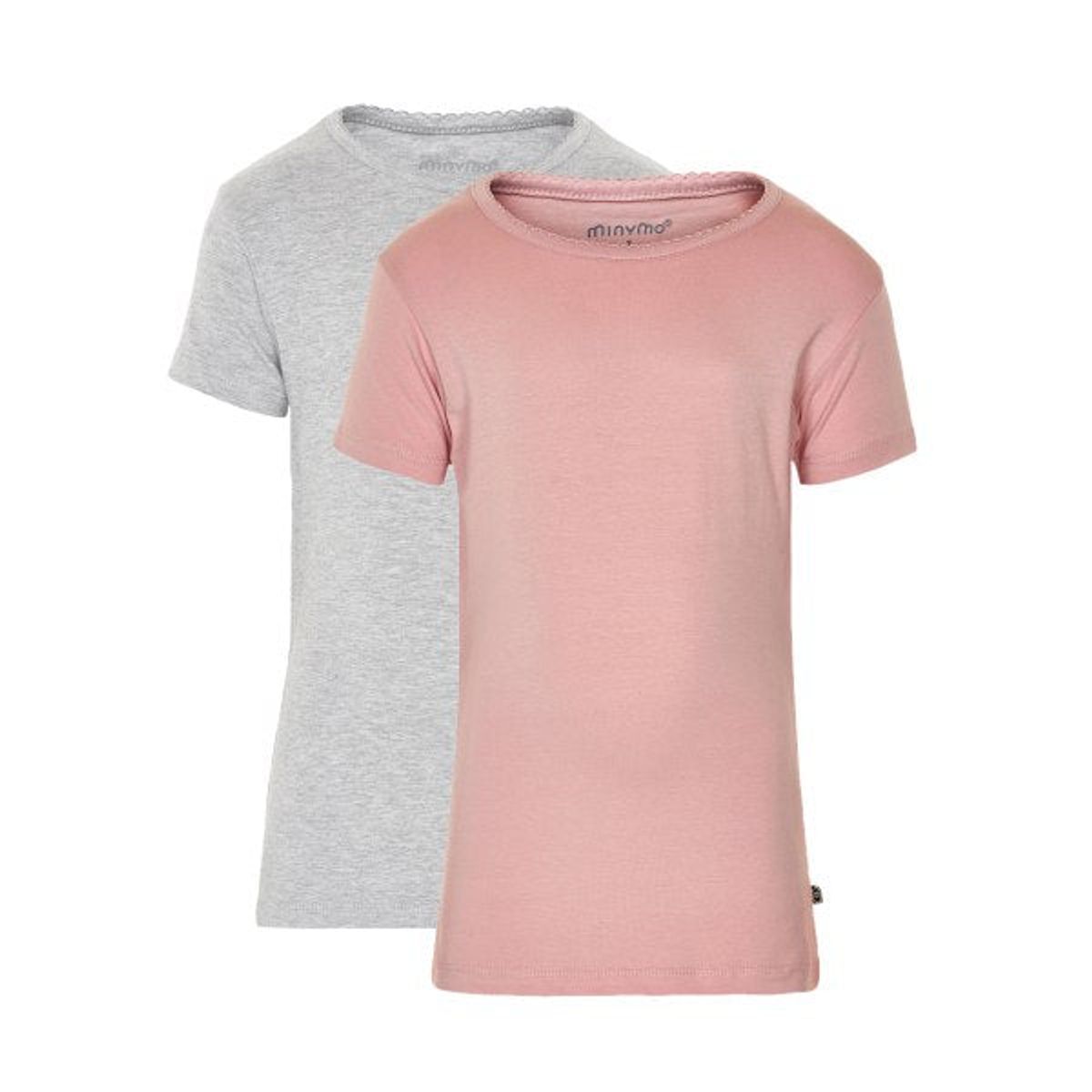 Minymo - T-Shirt Basic 2-pak - Blusher - 122