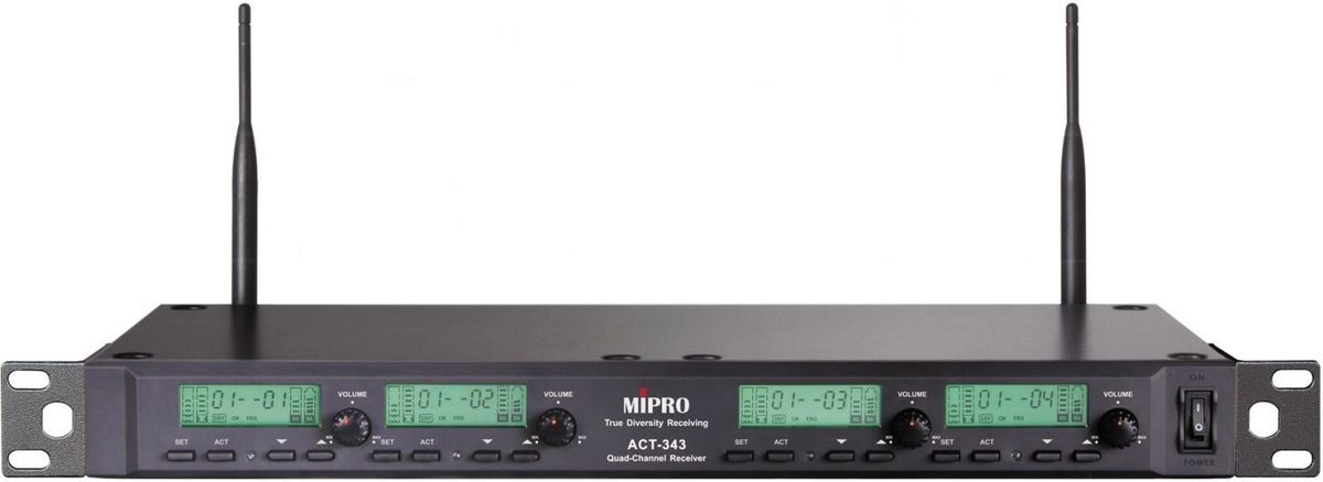 MIPRO ACT343-5NB Trådløs Modtager 4 Kanals - 518-542MHz