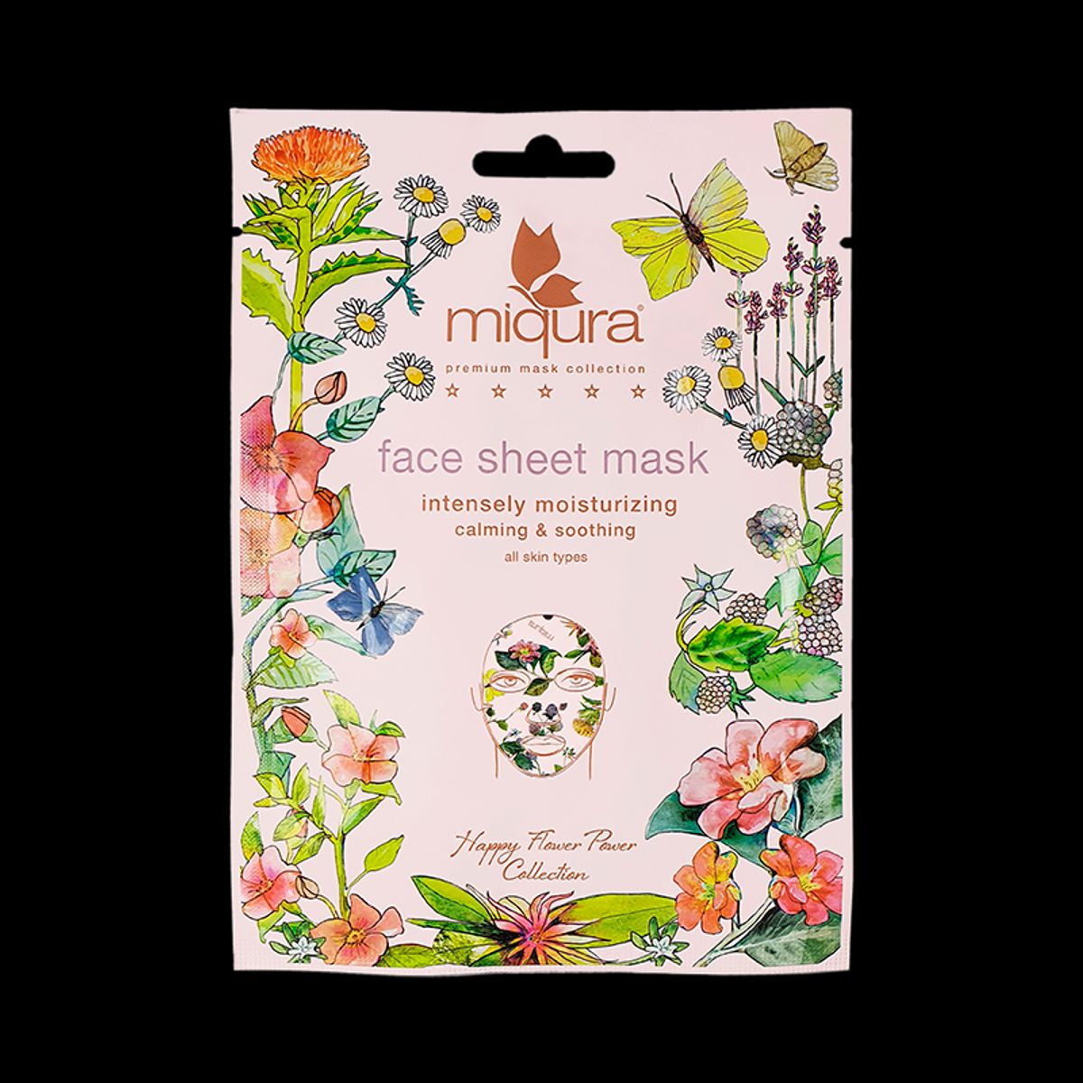 Miqura Flower Face Sheet Mask (1 stk)