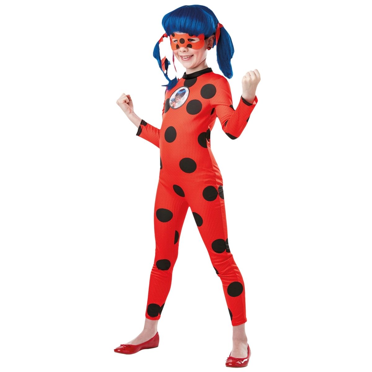 Miraculous Ladybug Classic kostume med maske str. 3-4 år