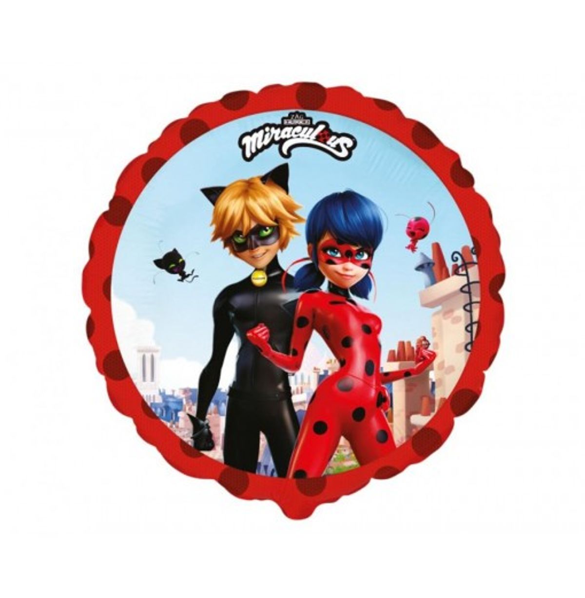 Miraculous, Ladybug og Cat Noir folieballon, 18" / 46 cm - Folieballoner