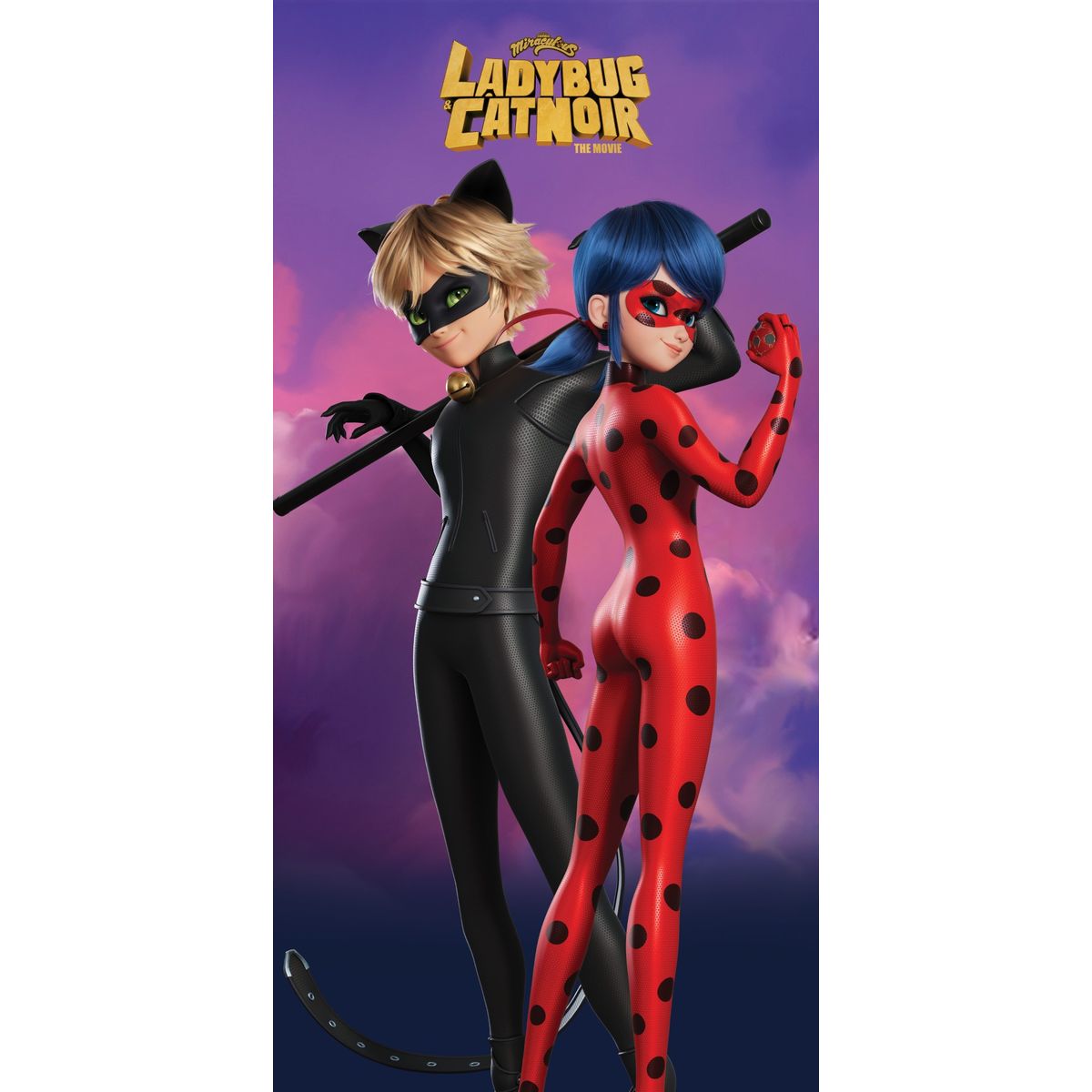 Miraculous Ladybug og Catnoir Badehåndklæde - 70x140 cm