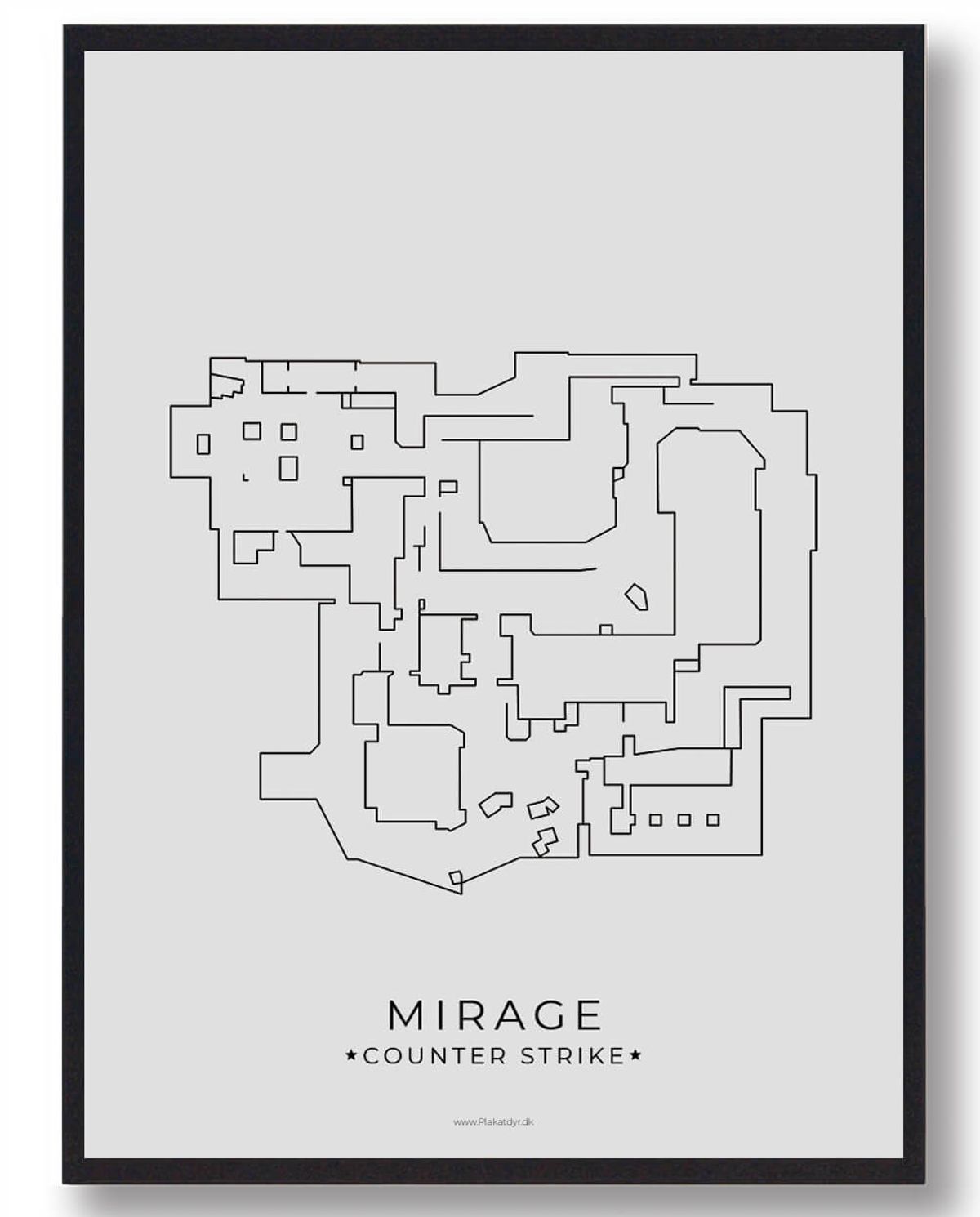 Mirage map - CS gamerplakater (Størrelse: L - 50x70cm (B2))