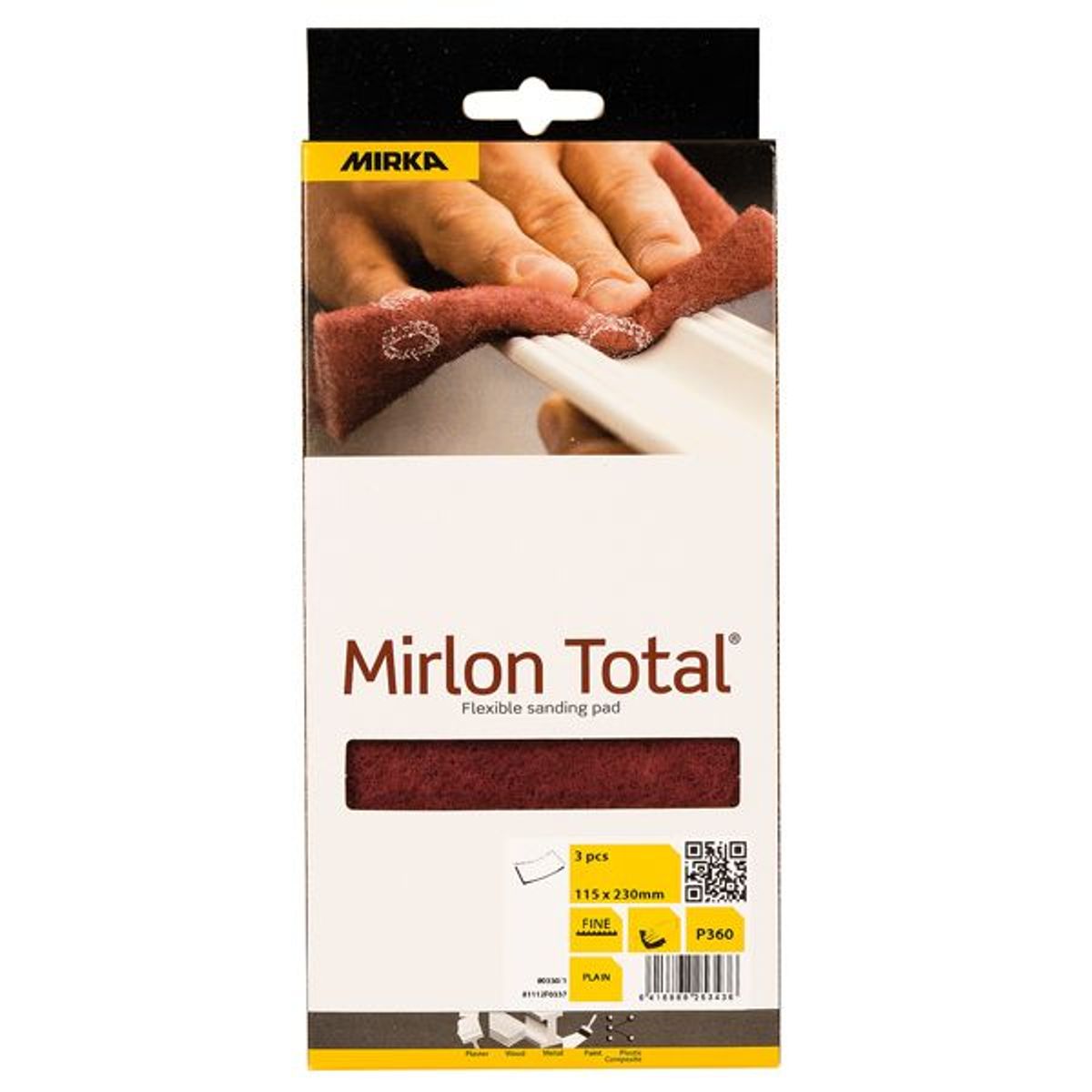 Mirka Mirlon total slibesvampe 360 rød 115x230mm 3stk pk - 1602193