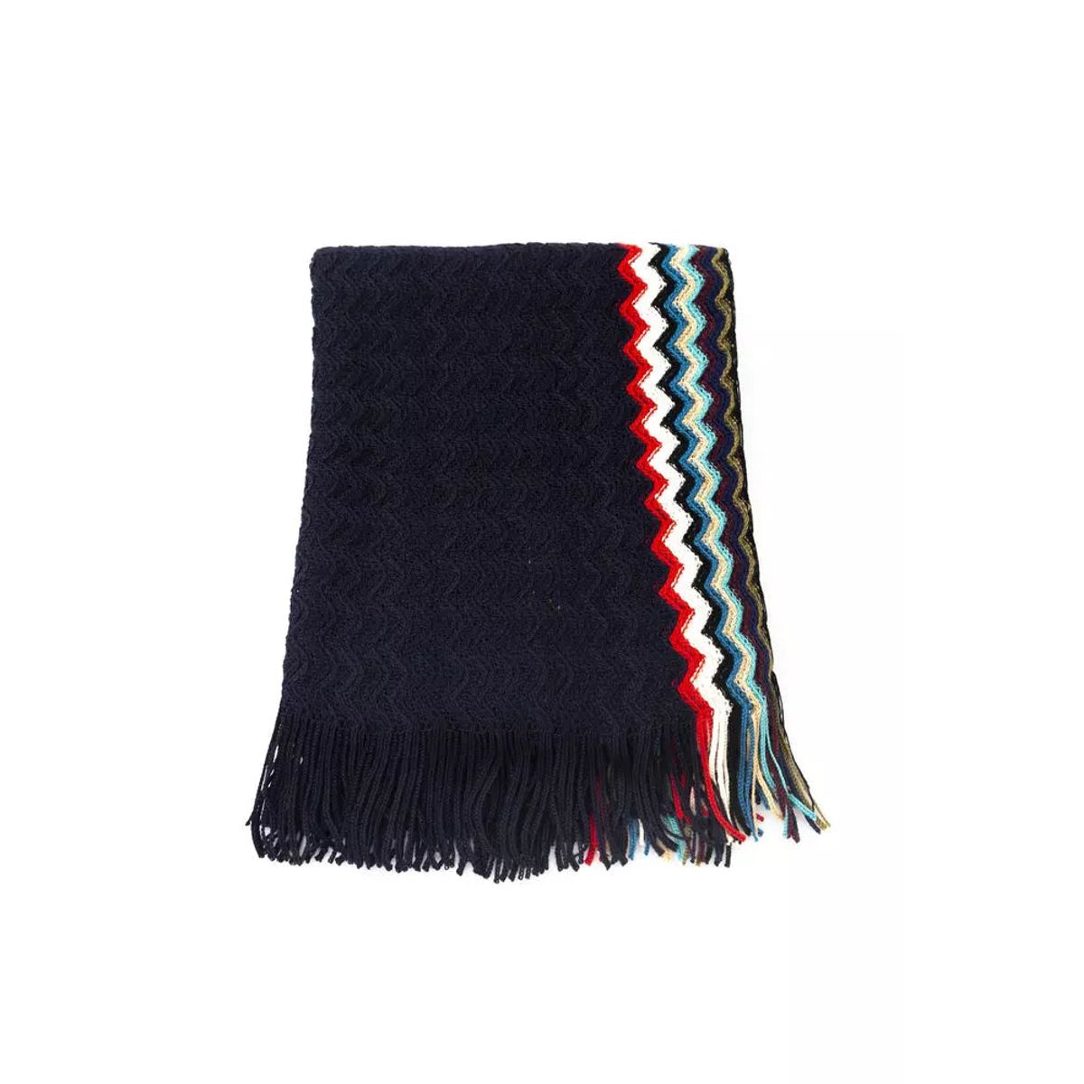 Missoni Black Wool Herre Scarf