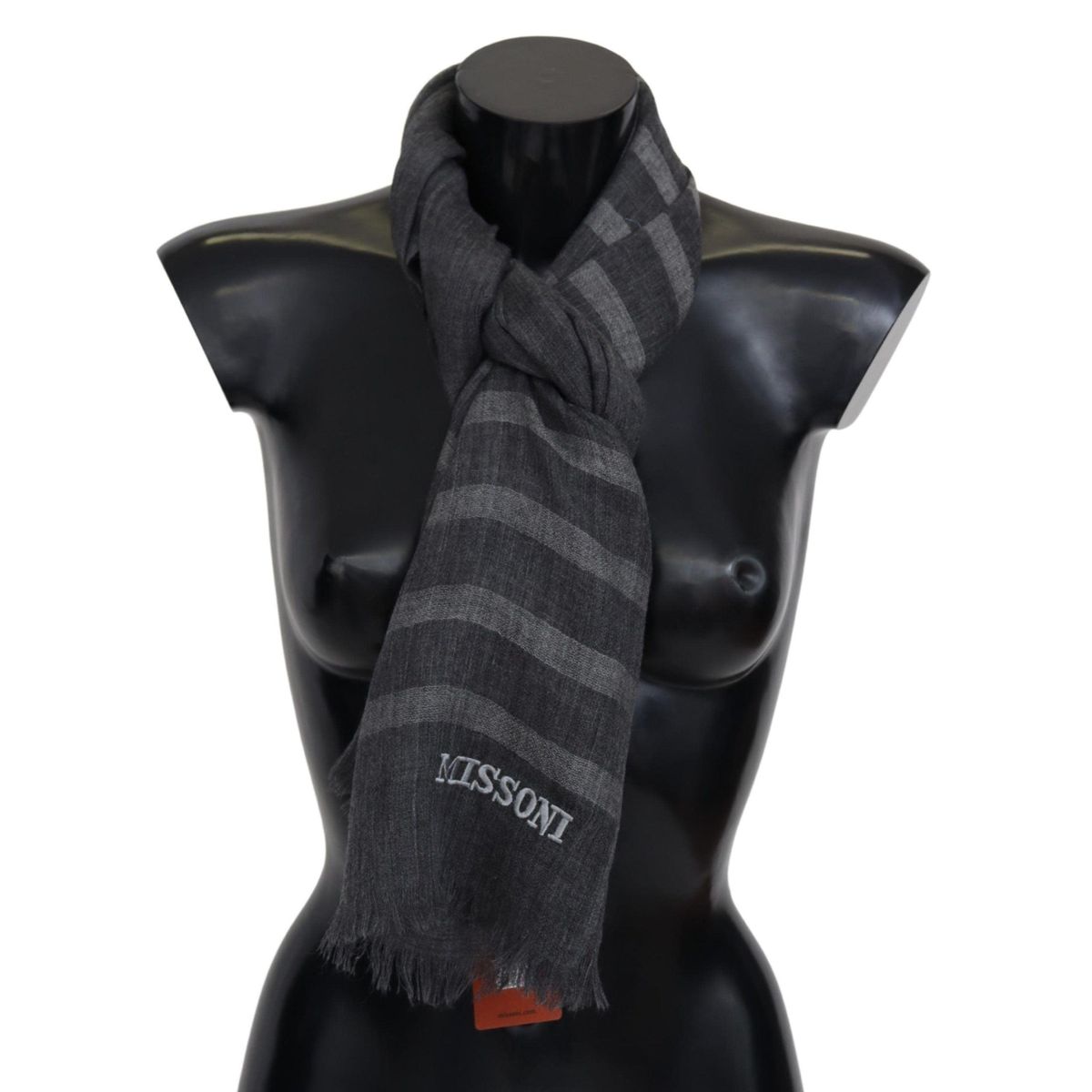 Missoni Elegant Unisex Wool Scarf with Logo Embroidery