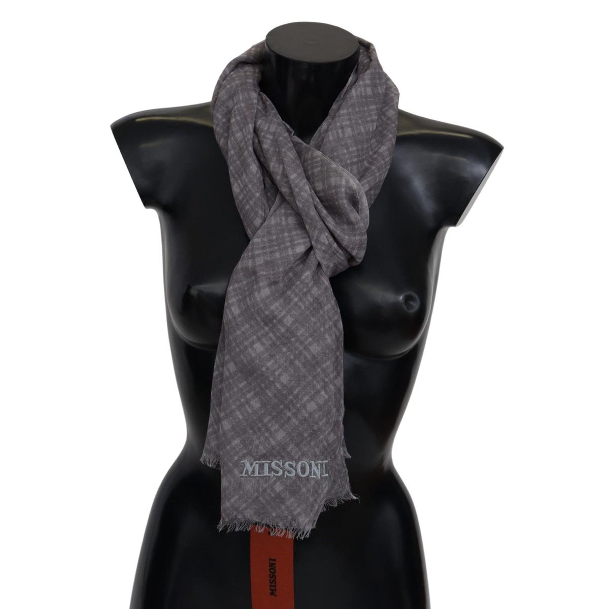 Missoni Elegant Wool Silk Blend Plaid Scarf