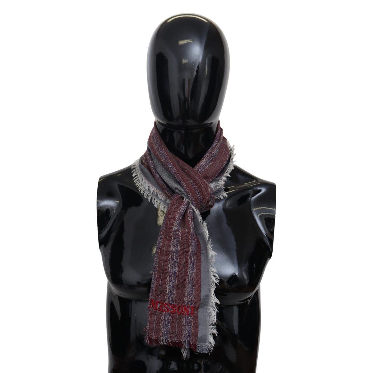 Missoni Elegant Wool Striped Logo Scarf