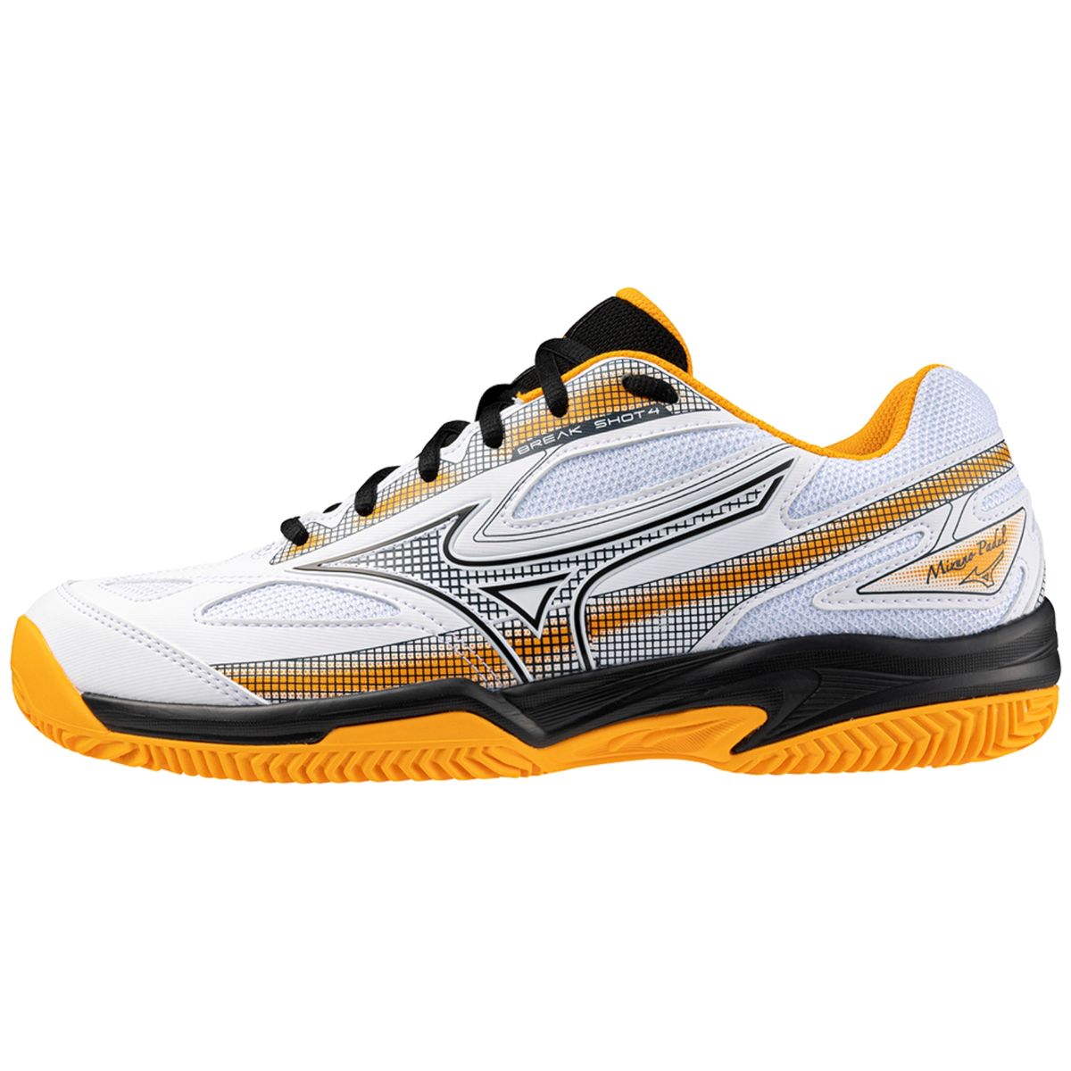 Mizuno Break Shot 4 Padel White/Dress Blues/Carrot Curl