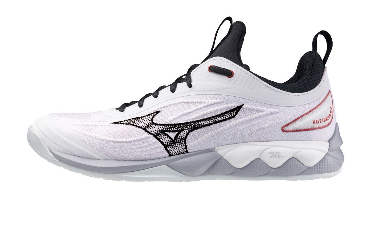 Mizuno Wave Luminous 3 Squashsko (White/Salsa/Black) - 40,5