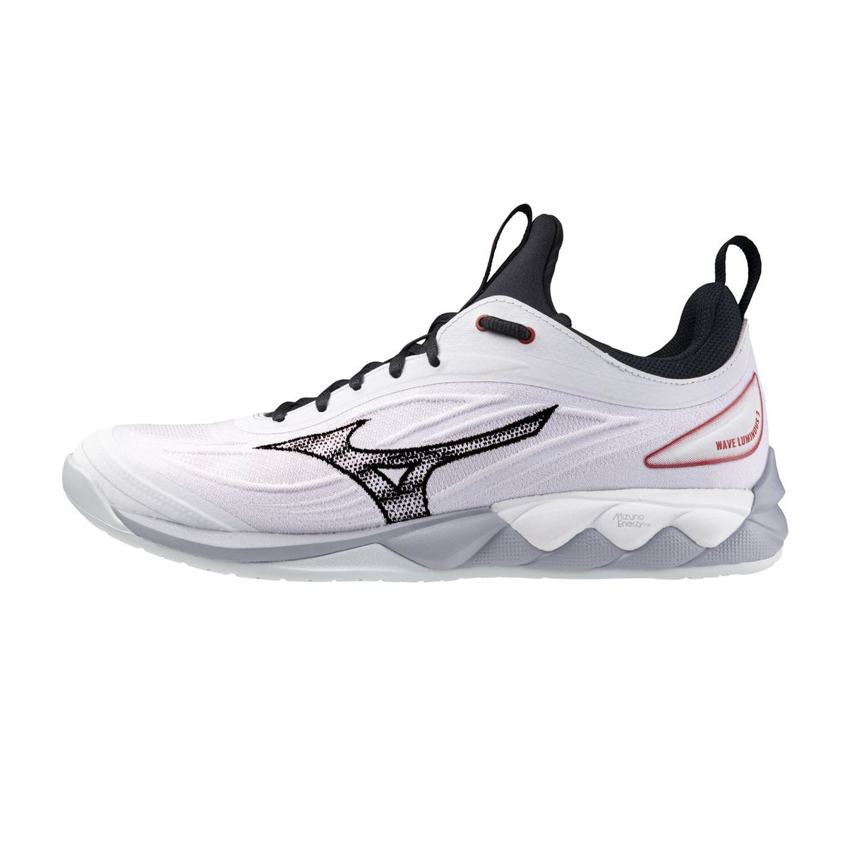 Mizuno Wave Luminous 3 Squashsko (White/Salsa/Black) - 43