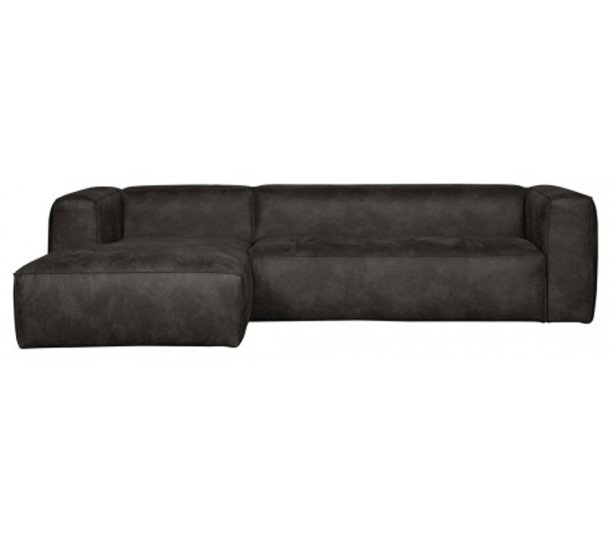 Moderne hjørnesofa i læder 305 x 175 cm - Vintage sort