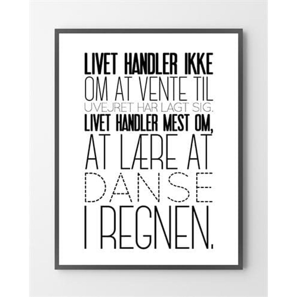 Moderne plakater - Danse i regnen - 30x40 cm.