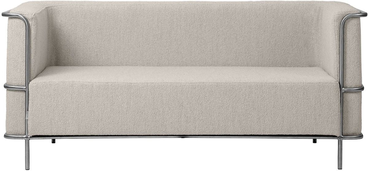 Modernist, 2-personers sofa, beige, H70x77x164 cm, rustfrit stål, bouclé