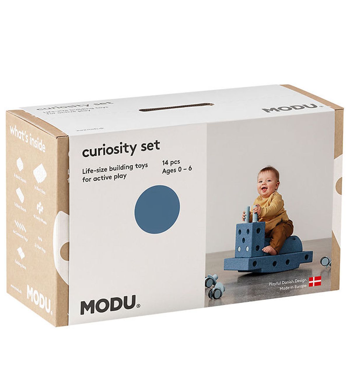 MODU Curiosity Sæt - 14 Dele - 50x30x20 cm - Deep Blue/Sky Blue