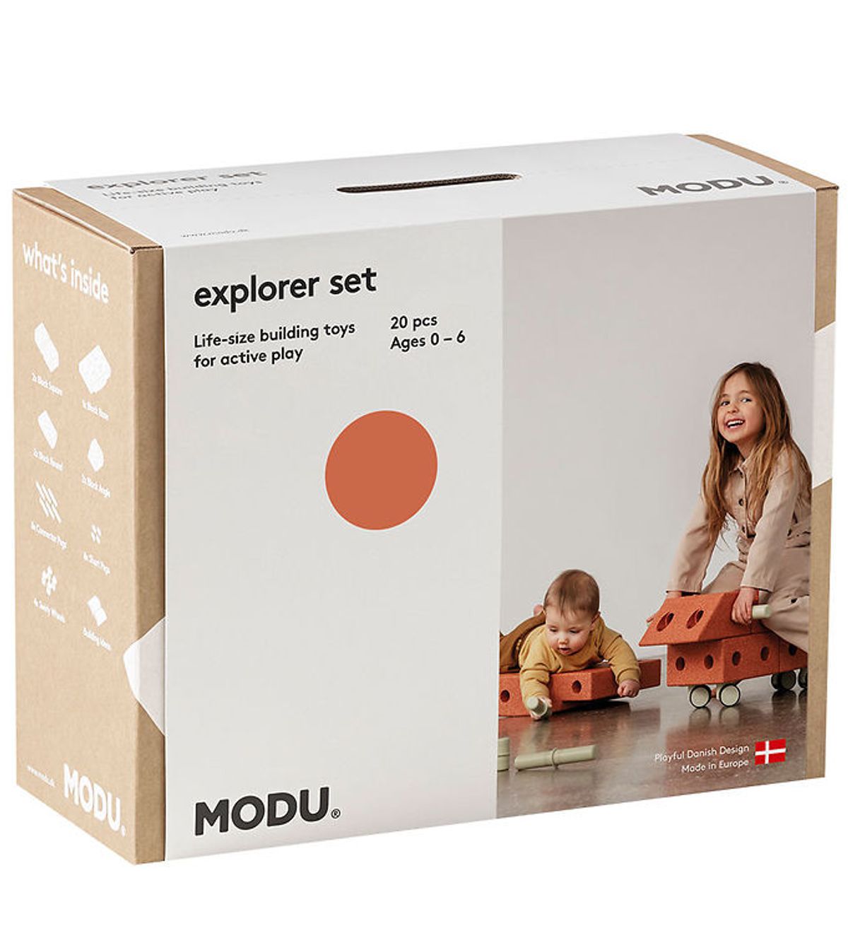 MODU Explorer Sæt - 20 Dele - 55x40x20 cm - Burnt Orange/Dusty G