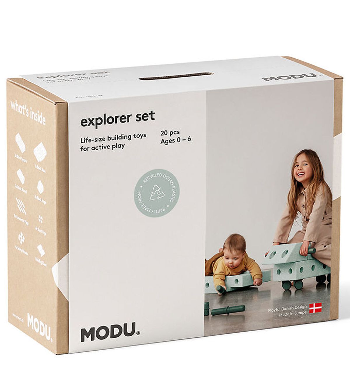 MODU Explorer Sæt - 20 Dele - Ocean Mint/Forest Green