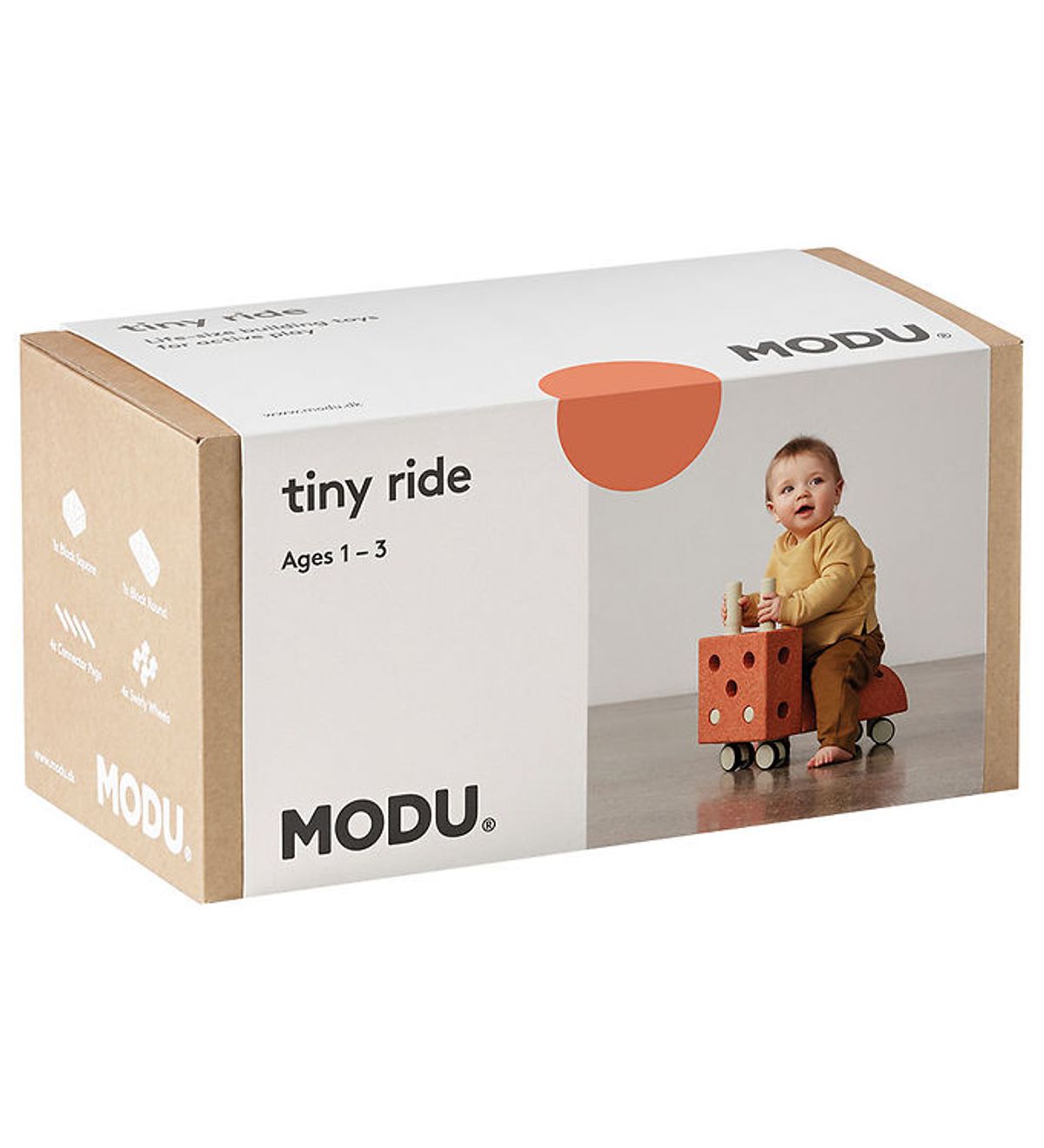 MODU Gåvogn - Tiny Ride - 10 Dele - Burnt Orange/Dusty Green