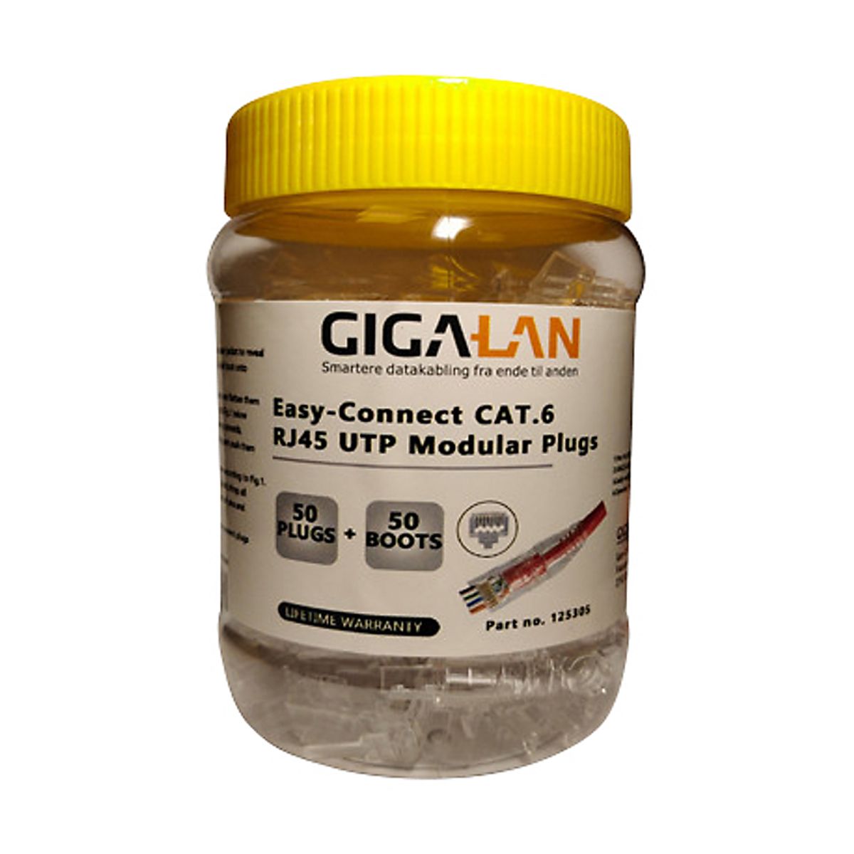 Modular Plug Giga-Lan Kat6 Utp Easy-Connect Pk A50