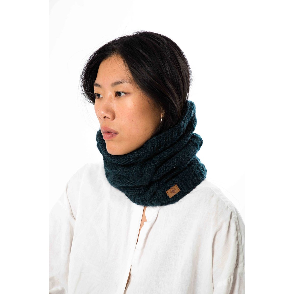 Mohair Cable Neckwarmer - Fuza Wool - Indigo