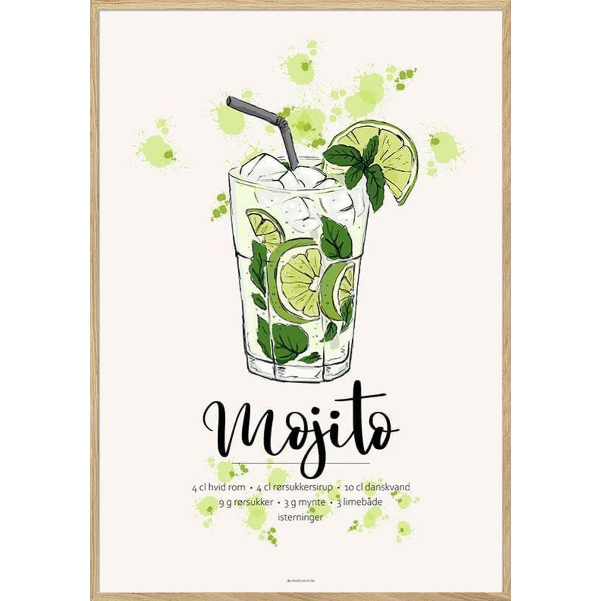 Mojito opskrift plakat