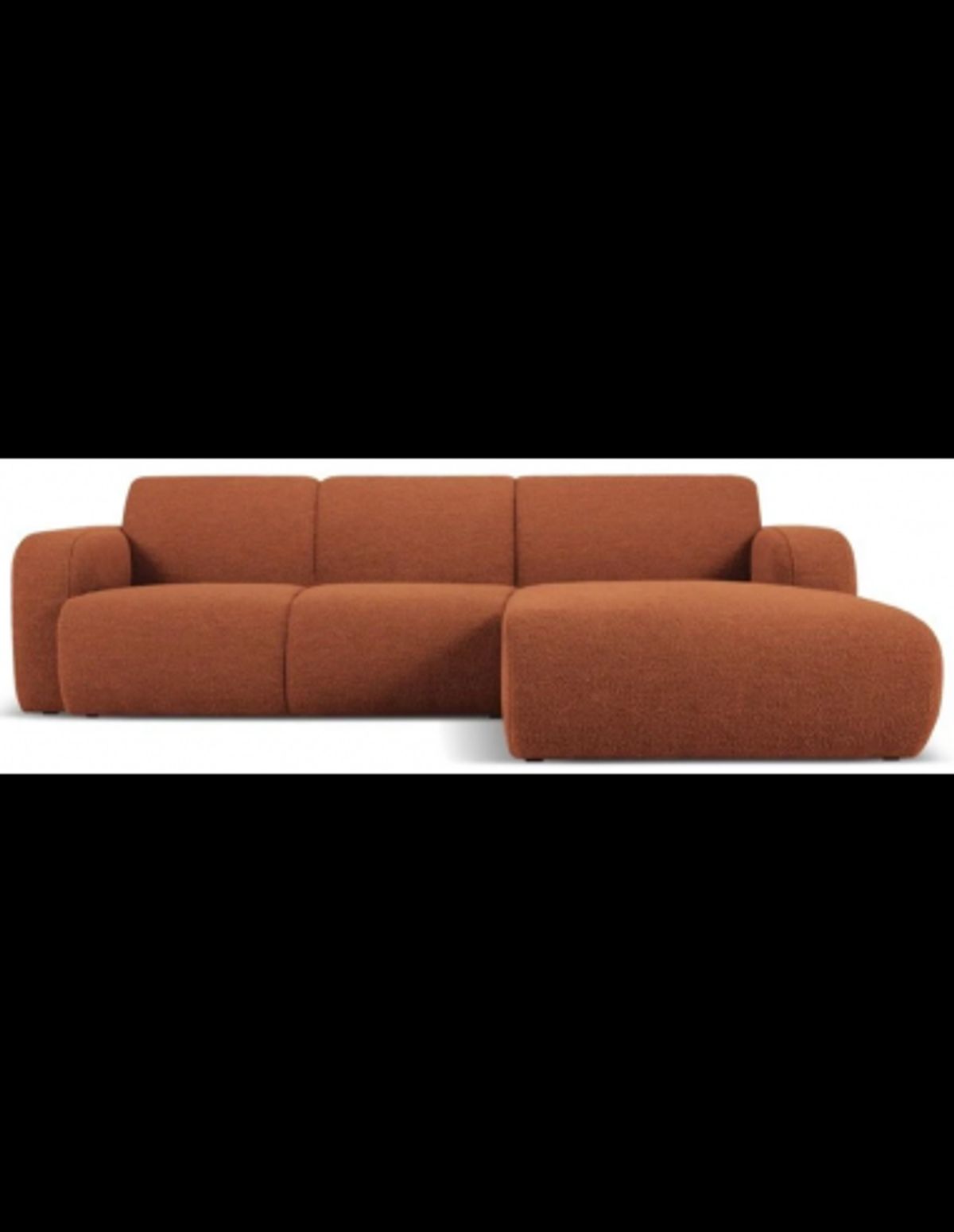 Molino højrevendt chaiselongsofa i bouclé B250 x D170 cm - Brun