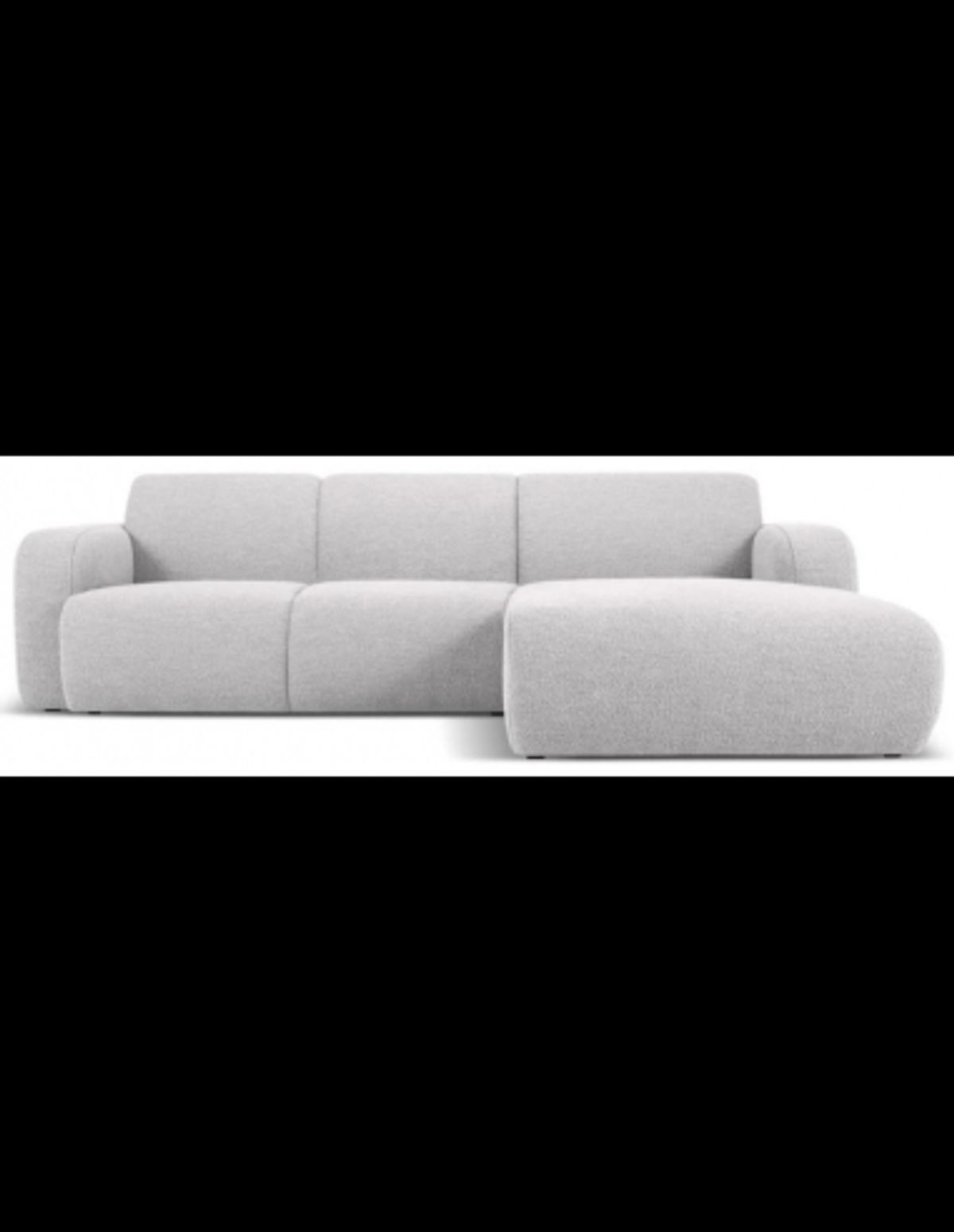 Molino højrevendt chaiselongsofa i bouclé B250 x D170 cm - Lysegrå