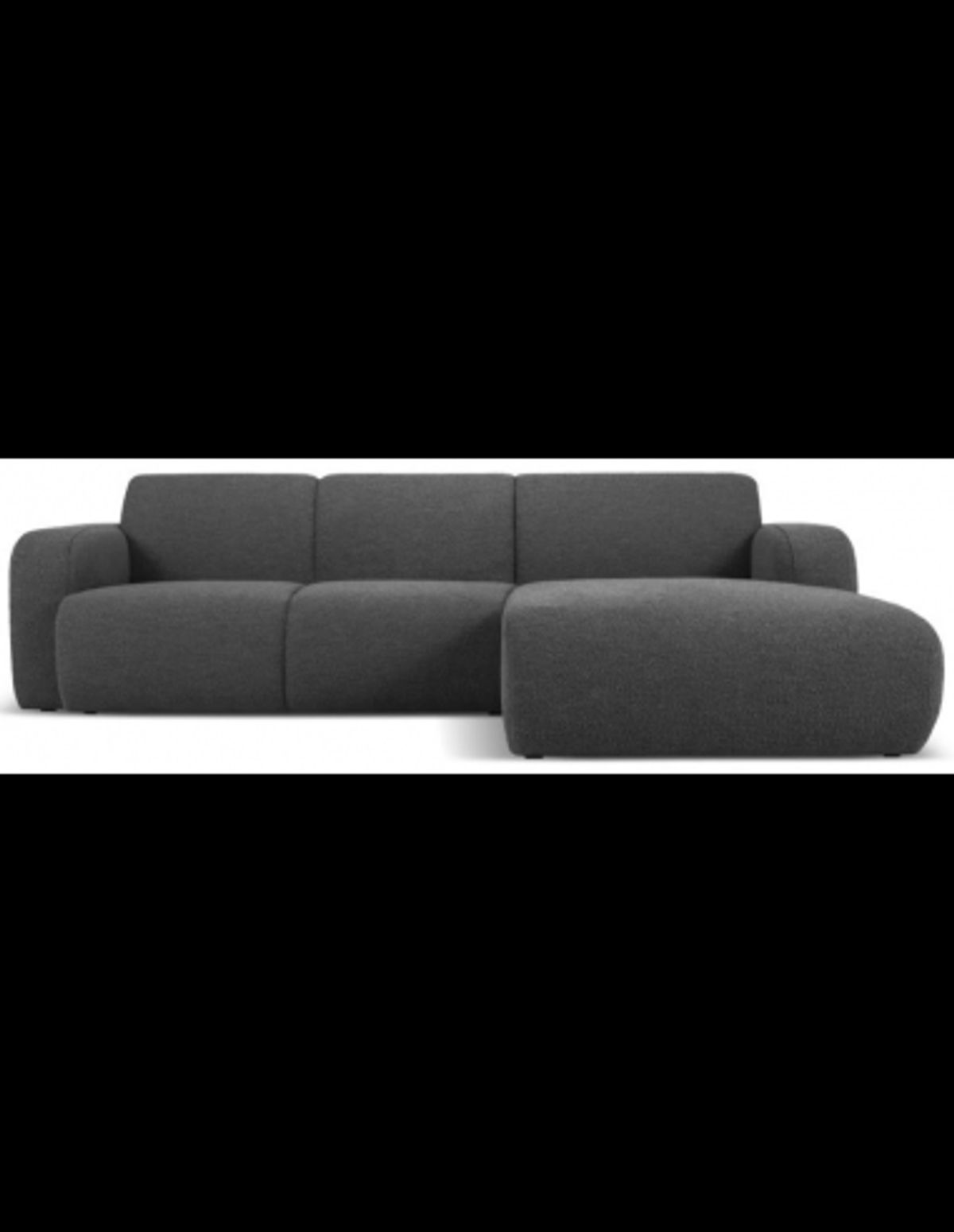 Molino højrevendt chaiselongsofa i bouclé B250 x D170 cm - Mørkegrå