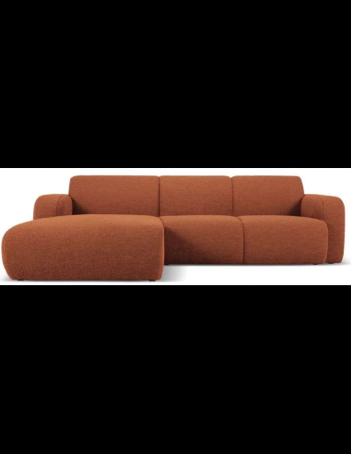 Molino venstrevendt chaiselongsofa i bouclé B250 x D170 cm - Brun