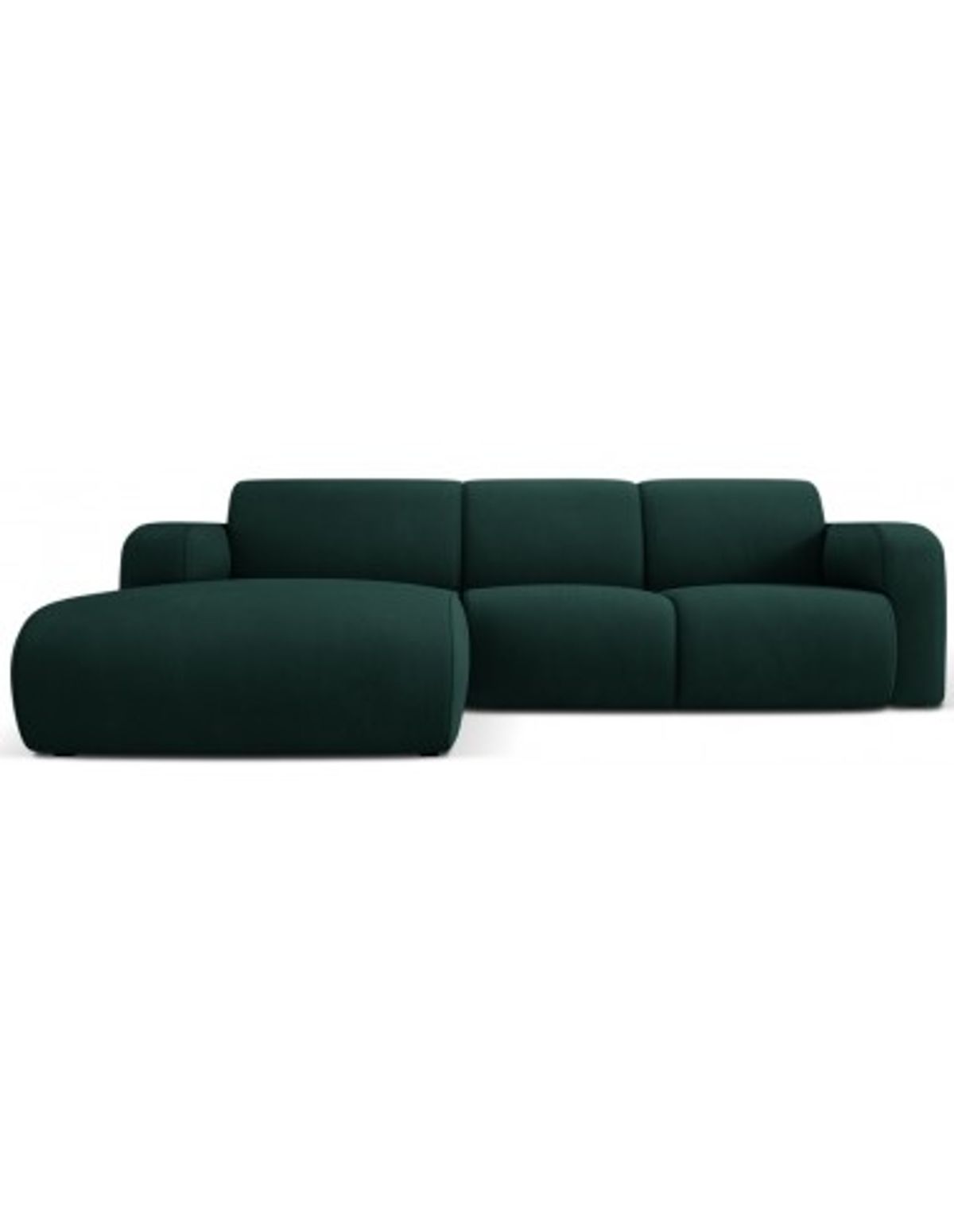 Molino venstrevendt chaiselongsofa i polyester B250 x D170 cm - Flaskegrøn