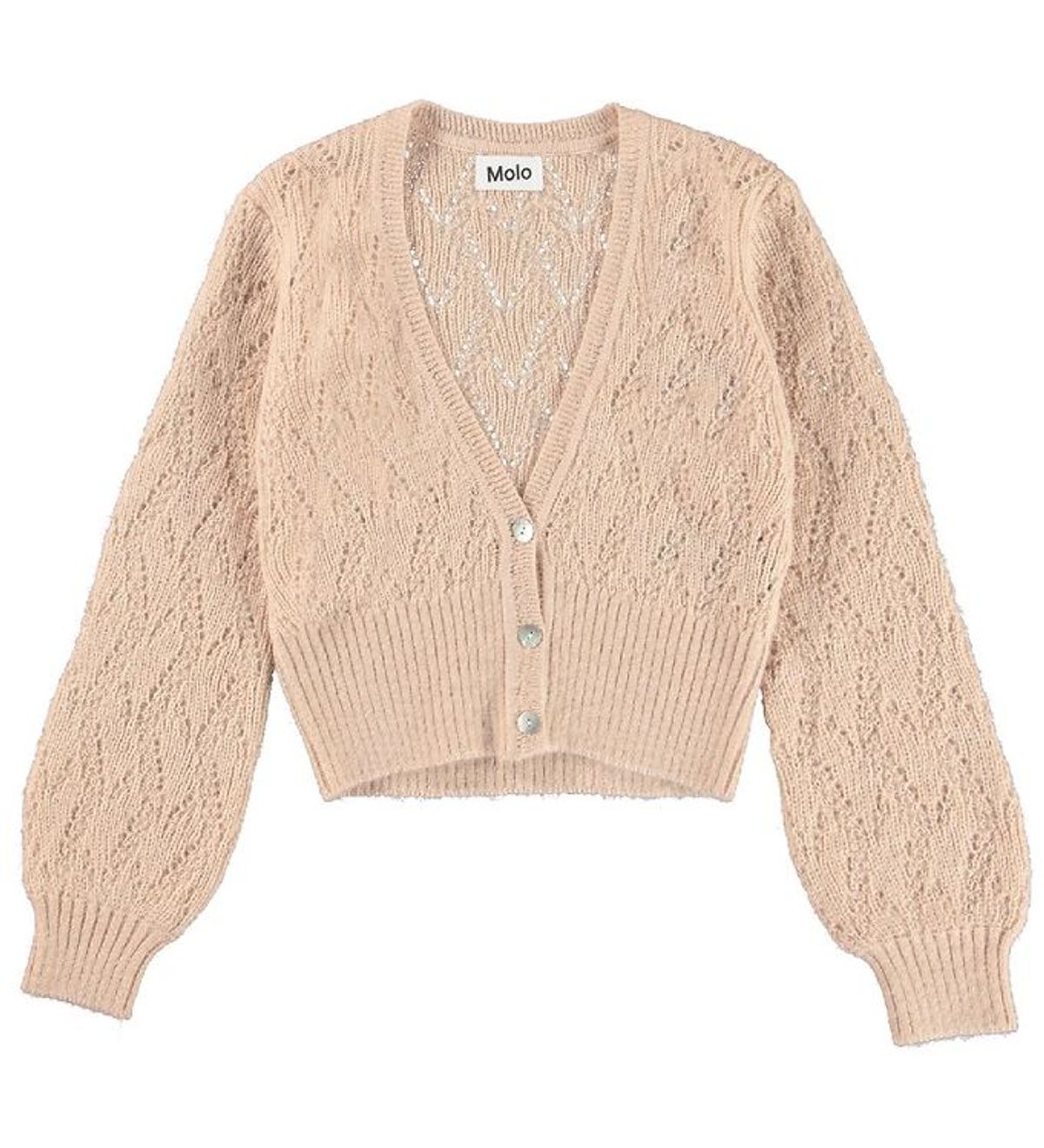 Molo Cardigan - Uld/Polyester - Glory - Fluffy Rose