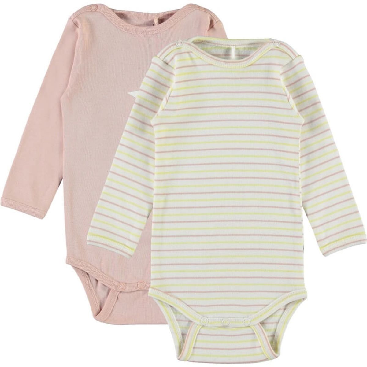 Molo - Foss Body 2 Pack - Blush & Striped - 74 / Rosa & Striped