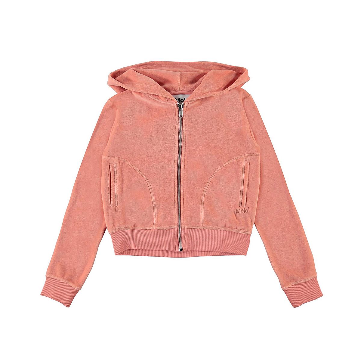 Molo velour zip hoodie, Milla, burntcoral - 104 - 4år