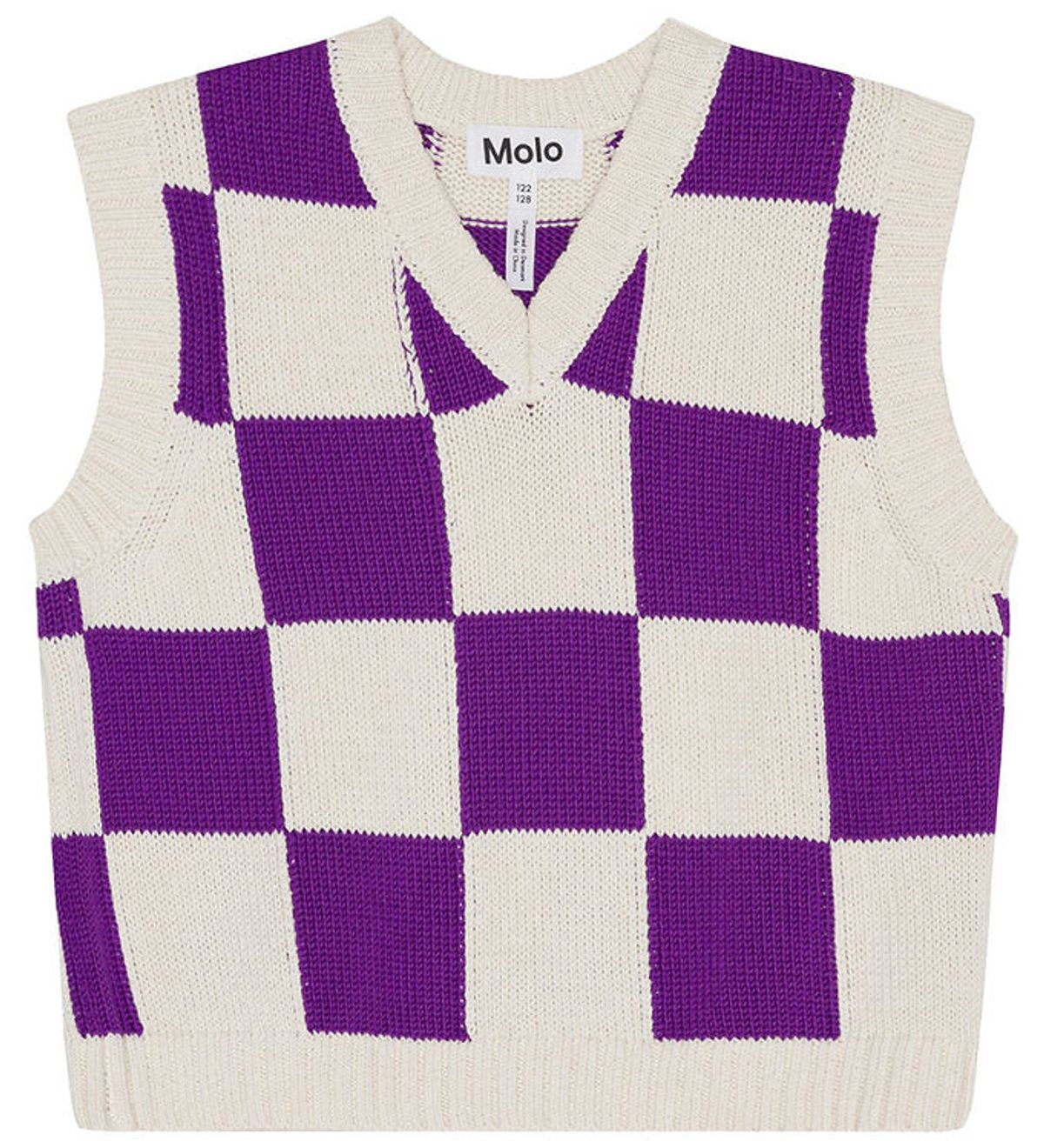 Molo Vest - Strik - Gitta - Purple Shell Check