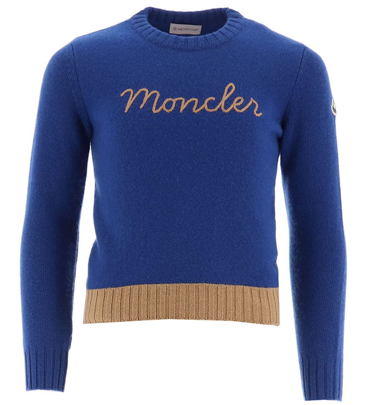 Moncler Bluse - Uld - Blå m. Brun