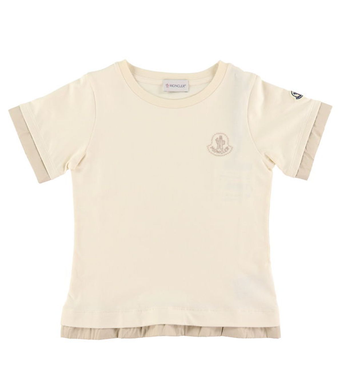 Moncler T-shirt - Cream m. Beige