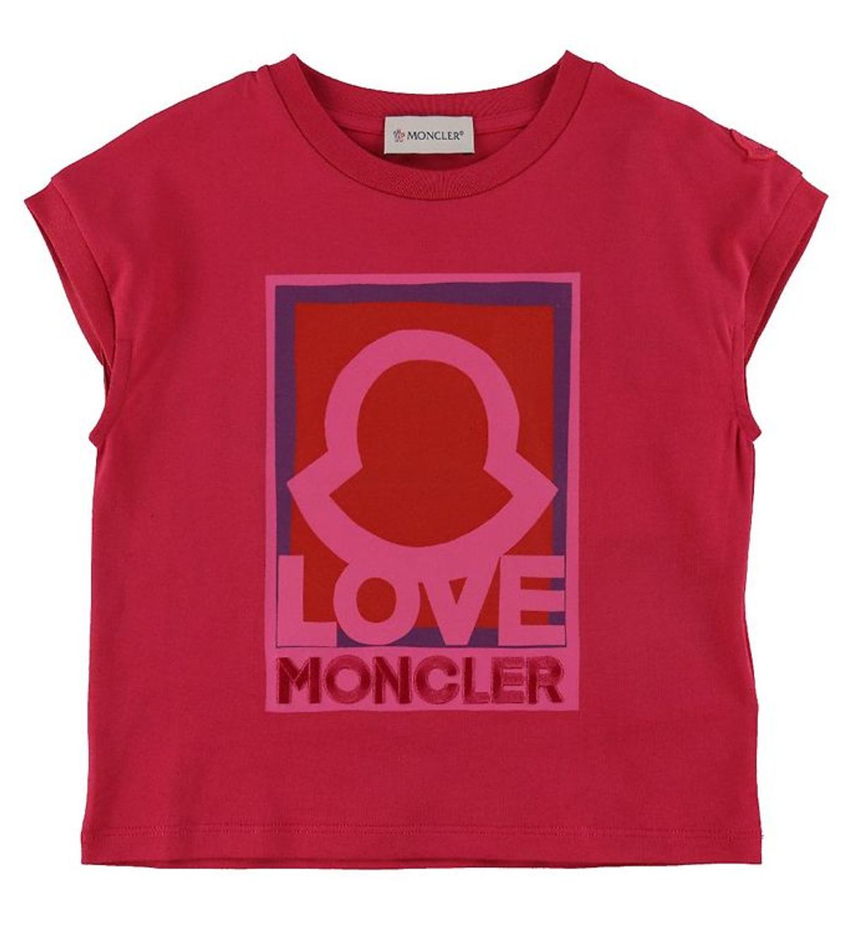 Moncler T-shirt - Fuchsia m. Logo