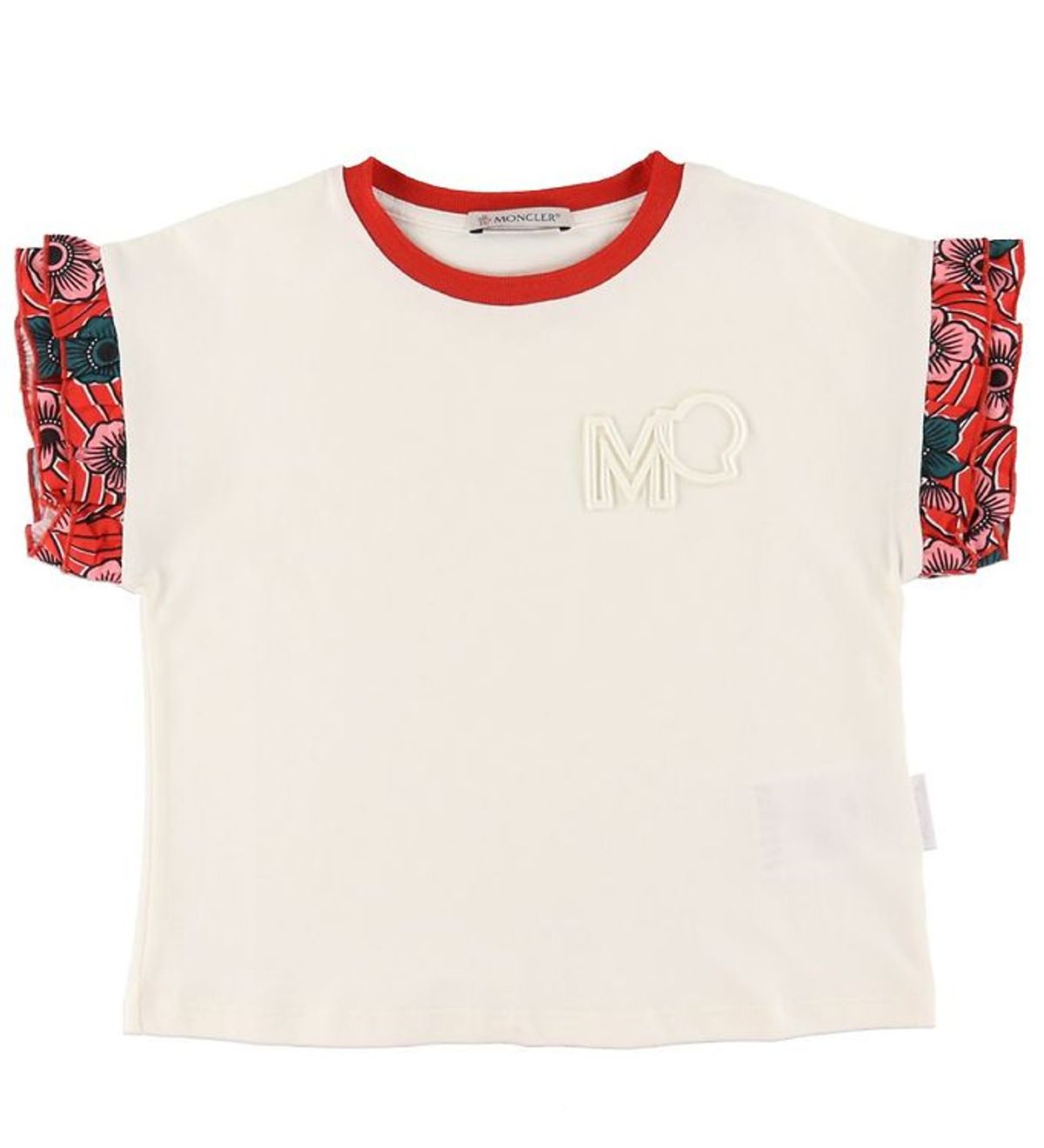 Moncler T-shirt - Hvid m. Rød/Blomster