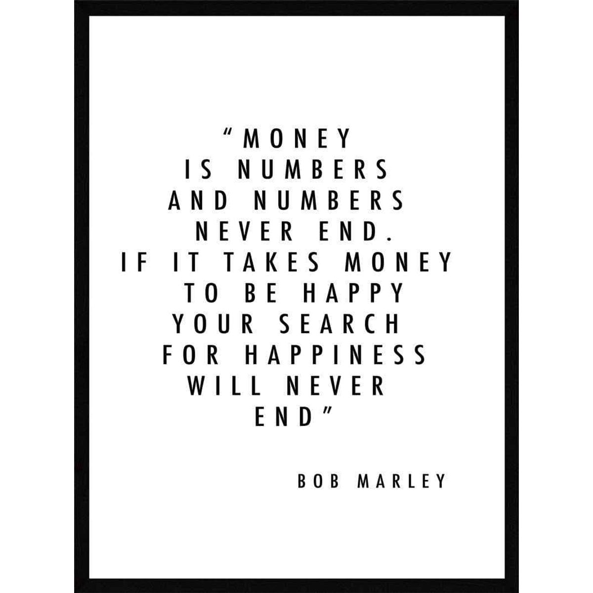 Money is numbers - Bob Marley Plakat