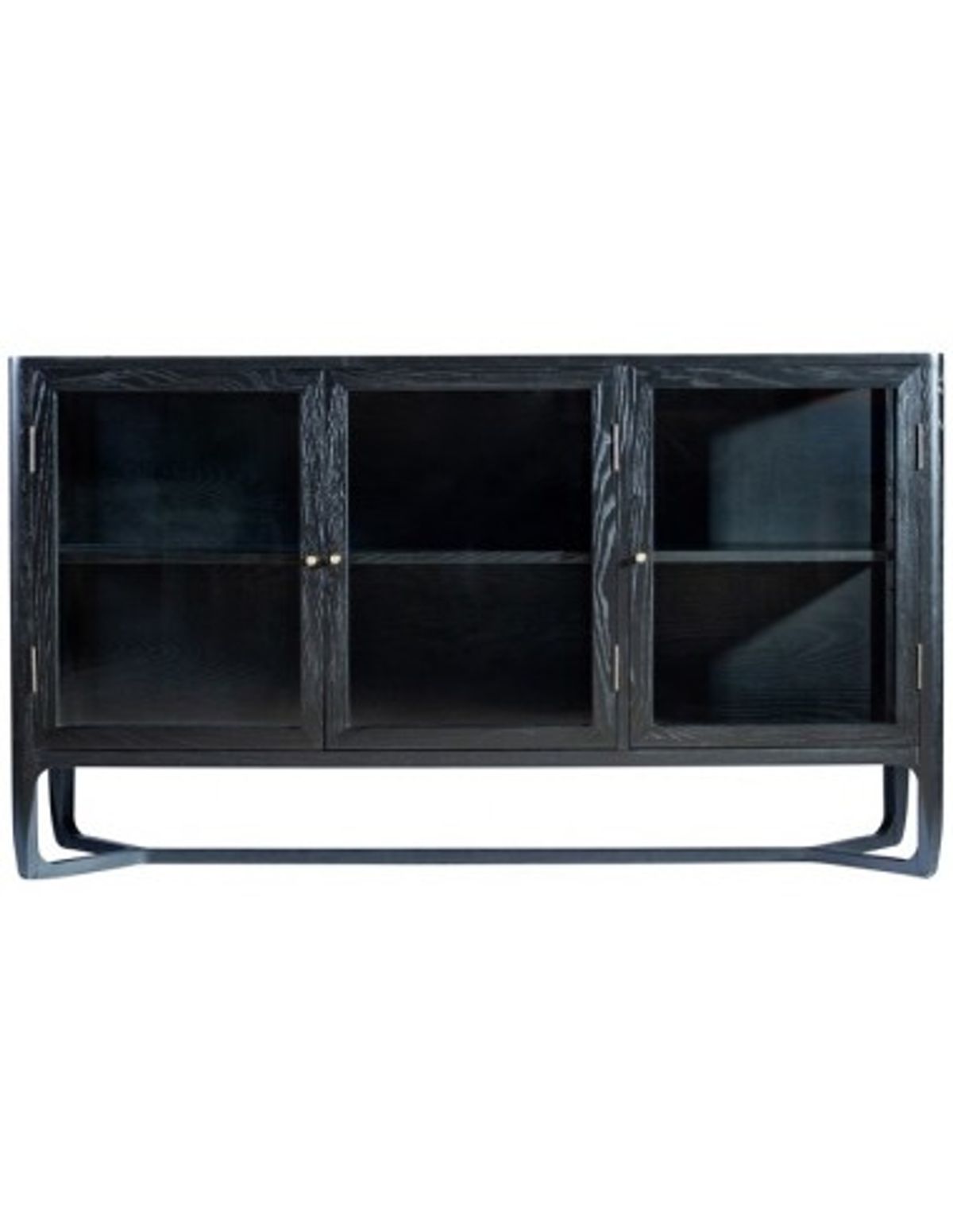 Monfort sideboard i ask træ og glas B160 cm - Sort