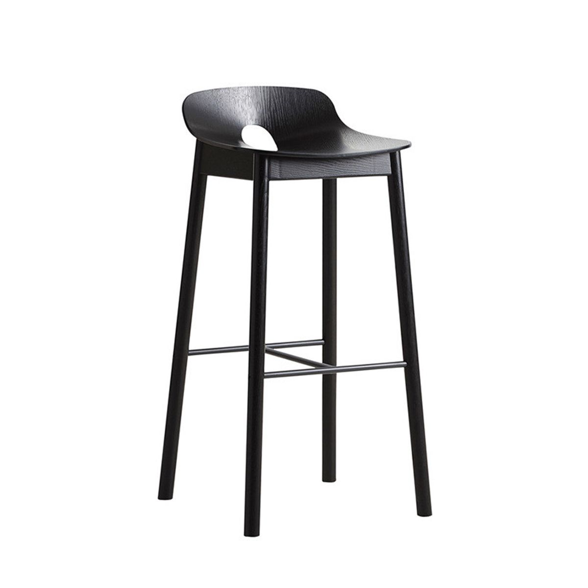 Mono Bar Stool fra Woud (Høj (sædehøjde 75 cm), Sort)