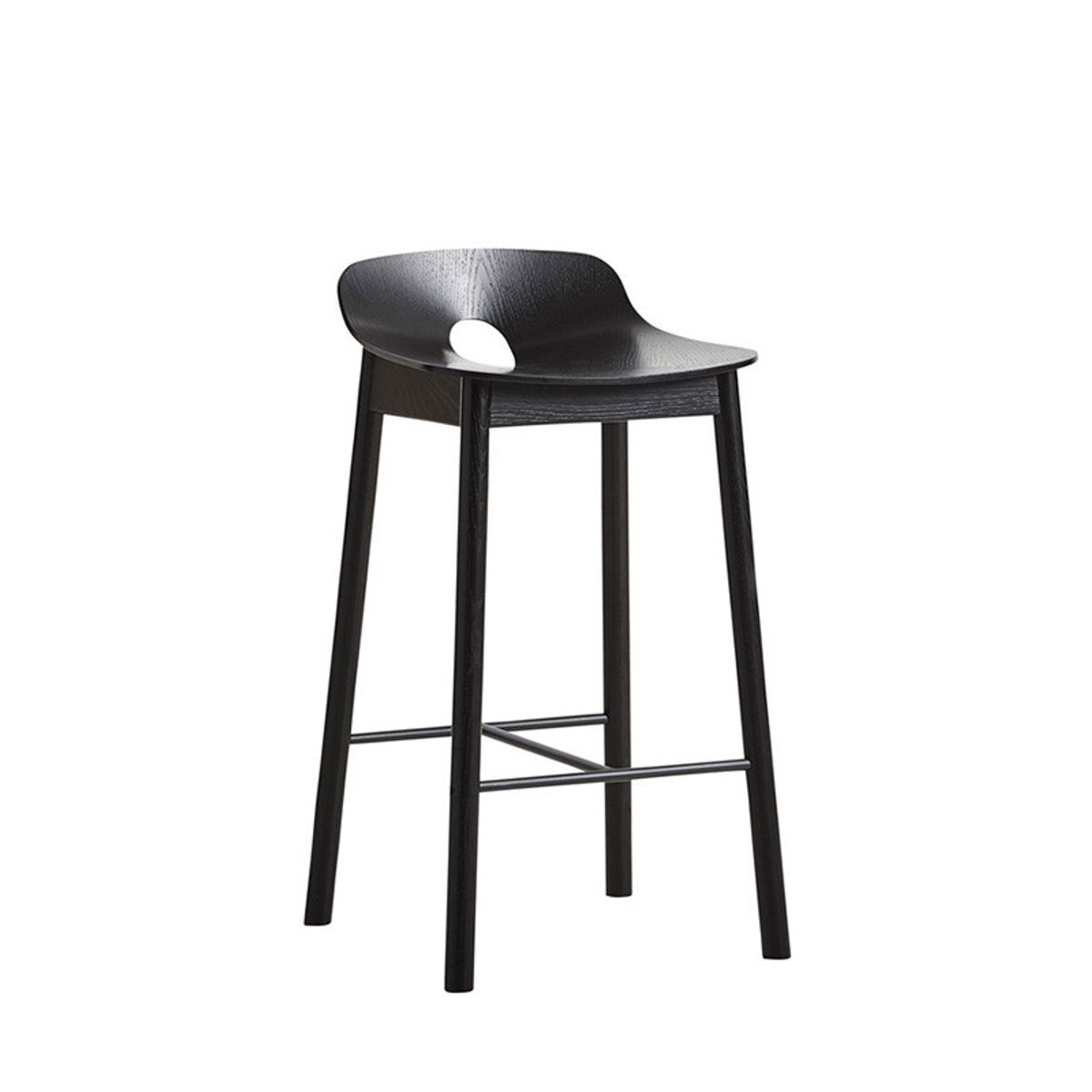 Mono Bar Stool fra Woud (Lav (sædehøjde 65 cm), Sort)