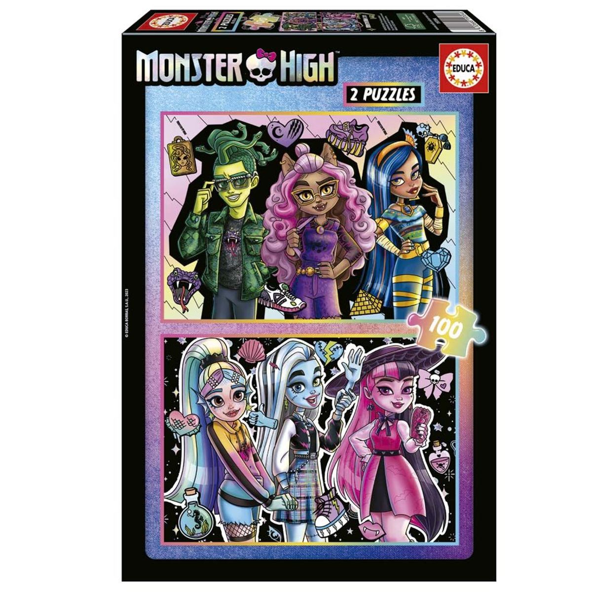 Monster High Puslespil 2x100 Brikker