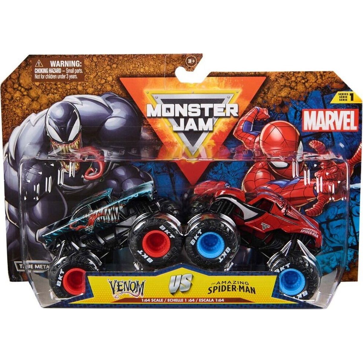 Monster Jam - Monster Trucks - 1:64 - Venom Vs The Amazing Spider-man