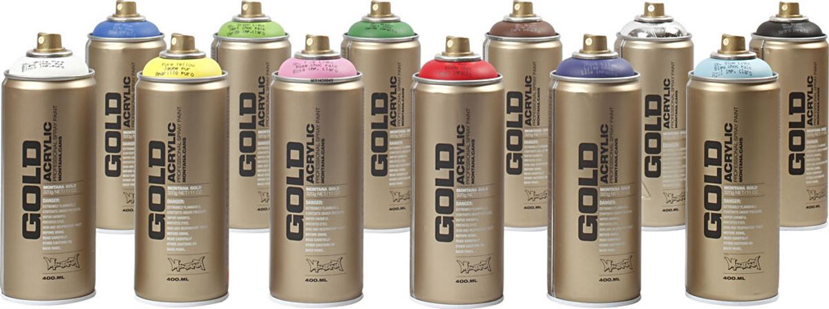 Montana Gold - Spraymaling Sæt - 12 Farver - 12x400 Ml