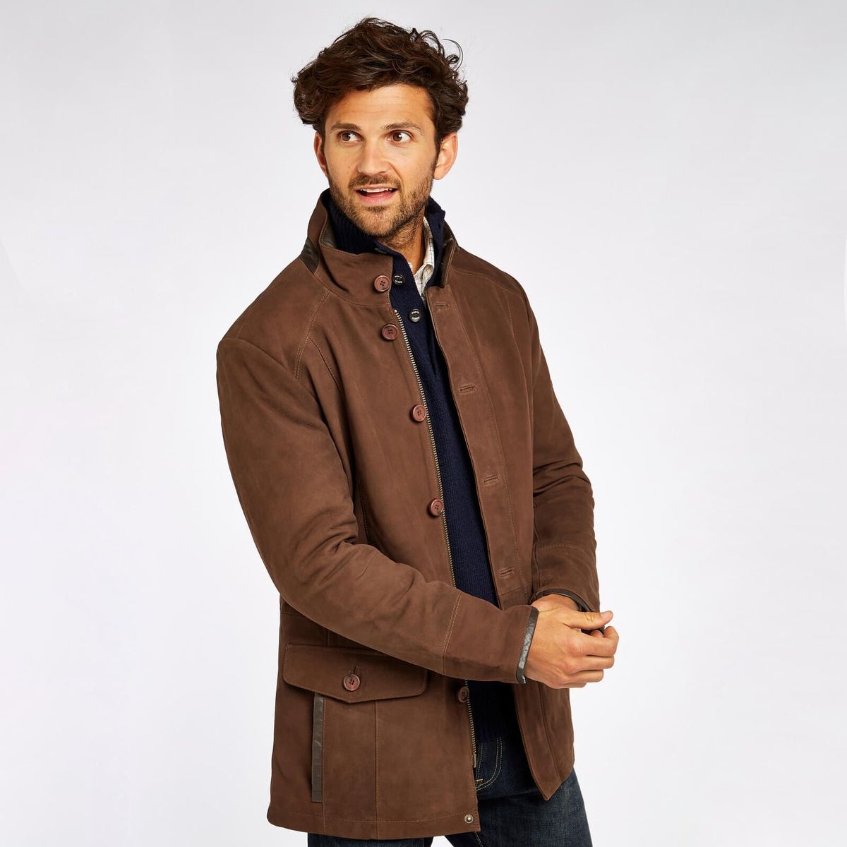 Moore Leather Jacket læderfrakke - Walnut - 38 S