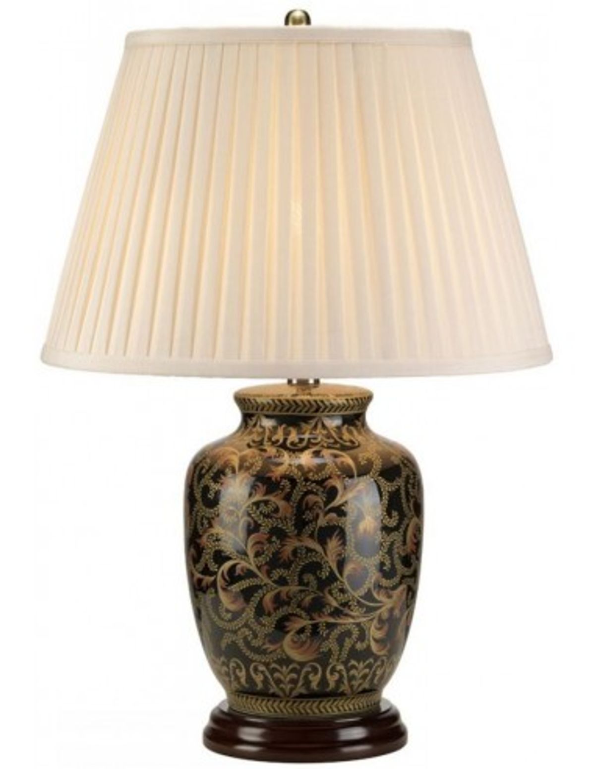 Morris Bordlampe H59 cm 1 x E27 - Sortguld/Creme